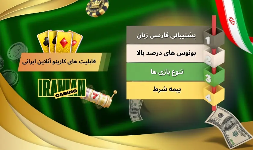 قابلیت های موجود در کازینو آنلاین ایرانی
